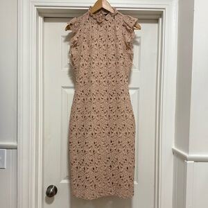 Zara Sleeveless Lace Sheath Dress in Blush Medium